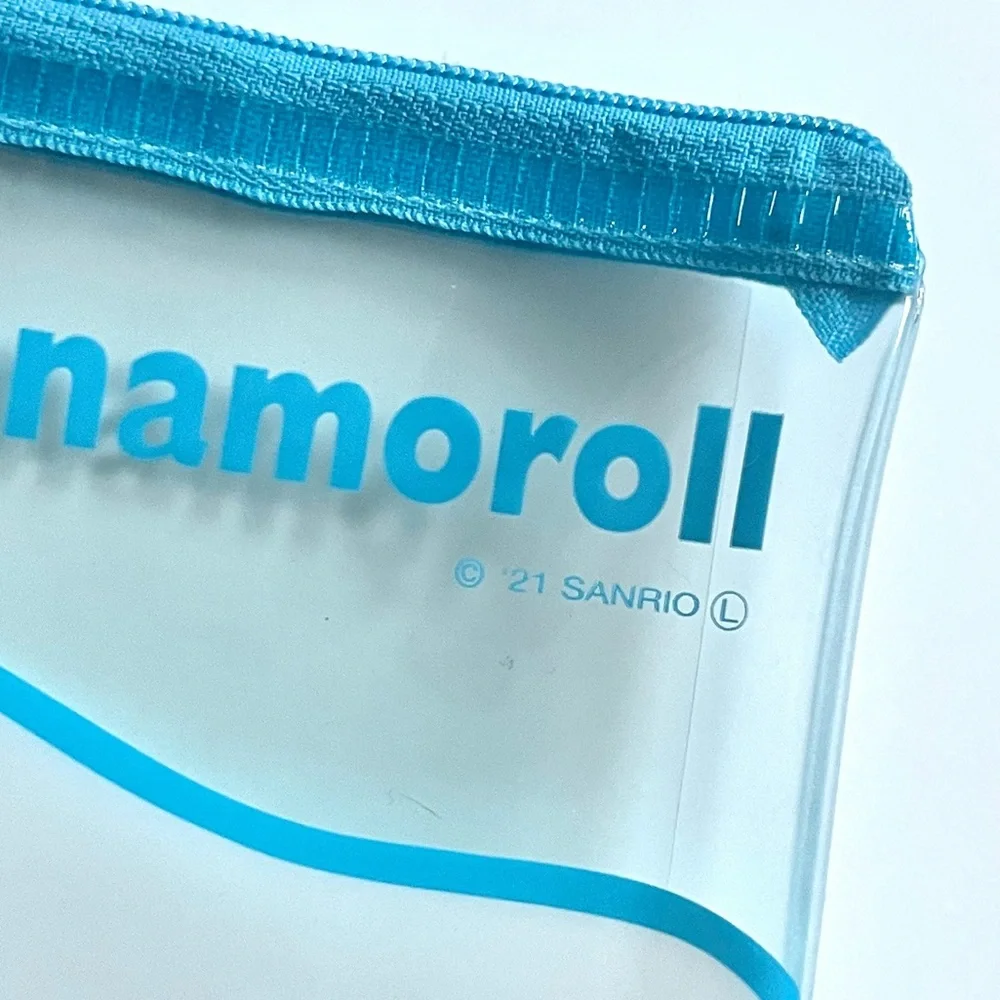 🍭3/$15 Sanrio Cinnamaroll kawaii clear blue slim zipper pencil pouch